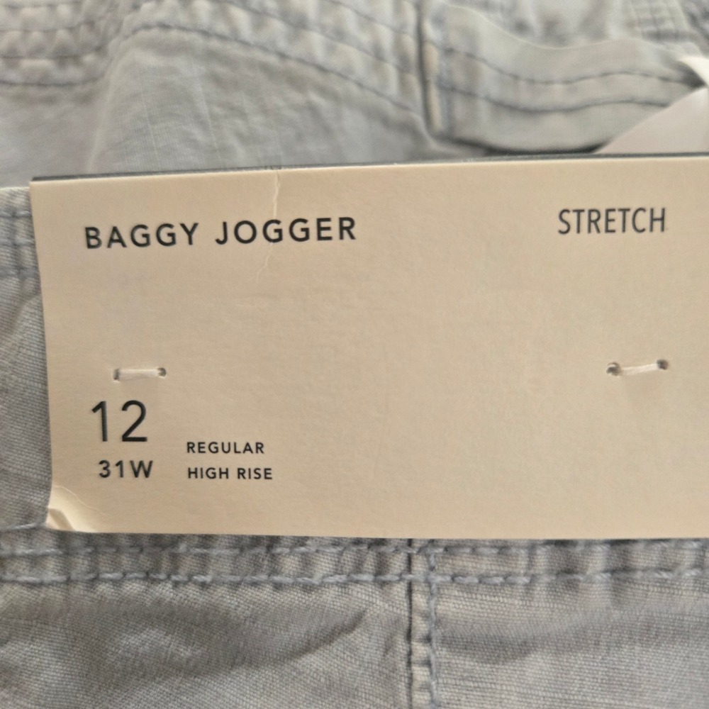 American Eagle Jogger Womans 31 Baggy Cargo Pants High Rise Stretch Blue NWT - Picture 4 of 9